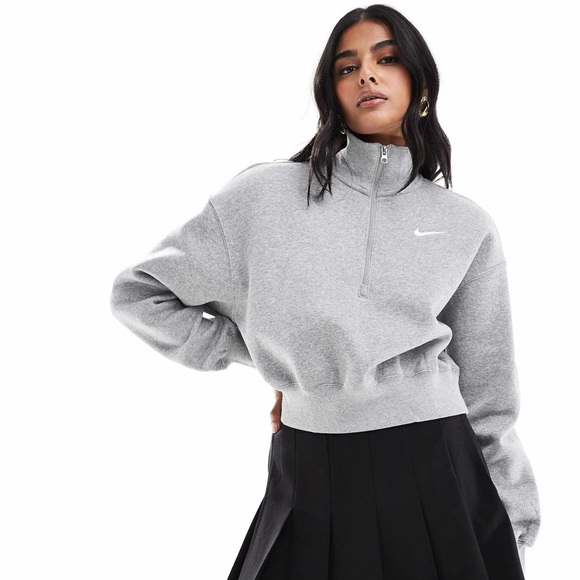 Nike Gray Half-Zip Sweatshirt - Picture 1 of 8